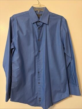 Nordstrom Rack Men's Solid Blue Long-Sleeve Dress Shirt